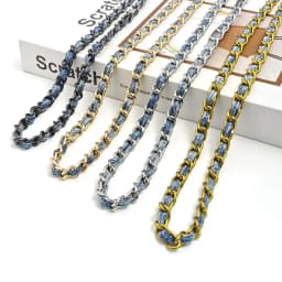 120cm Adjustable Metal Aluminum Bag Chain Replacement Parts Accessories for Braided Denim Shoulder Crossbody Handbag strap
