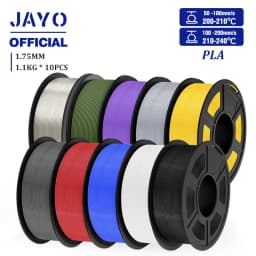 JAYO PLA Filament 1.75MM 10Rolls/set PLA 3D Printer Filament Multicolor For FDM 3D Printers Neatly Wound 3D Printing Materials