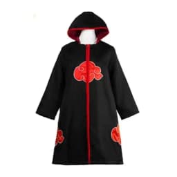 Anime Akatsuki Cosplay Costume Red Cloud Robe with Necklace Headband Ring Set for Role Play Adult Game Costume