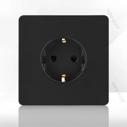 86 Type Retro Switch 1-4 Gang 2 Way Wall Light Brass Lever Toggle Switch Black Matte Stainless Steel Panel EU FR Power Outlet