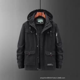 Winter Cotton-padded Men's Tooling Jacket Medium And Long Men's Large-size Coat Warm And Thicker