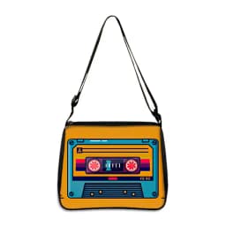 Cassette Tape Recorder Printing Handbag Back To 80s 90s Women Shoulder Bags for Travel Underarm Leisure Adjustable Crossbody Bag
