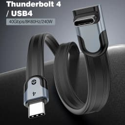UGOURD Right Angle Thunderbolt4 USB4 Type C Cable 90 Degree Elbow 8K 240W Fast Charging 40Gbps Data Sync USB Cord All Directions