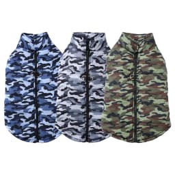 Winter Warm Clothes for Medium Large Dogs Windproof Padded Dog Vest Jacket with D-ring Fashion Camouflage Print Labrador Outfits
