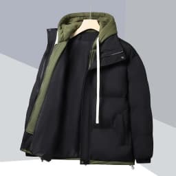Winter Men Windproof Parkas Fake Two Piece Thick Cold Resistant Cotton Coat Fashion Korean Simple Design Trendy Versatile Jacket