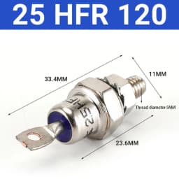 85A/40A/25A 1200V Positive Cathode/Negative Anode Stud Mount Diode Rectifier Diode Accessories Electrical Appliances Testing