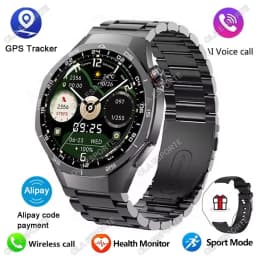 2026 New Smart Watch Men AMOLED Screen GPS Motion Track Heart Rate Blood Pressure Bluetooth Call SmartWatch IP68 Waterproof Ht22