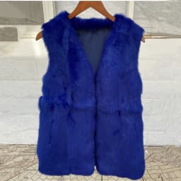 Fancy Rani Real Rabbit Fur Vest Natural Jacket For Women Fashion Leather Autumn Winter Spring Outwear High Quality