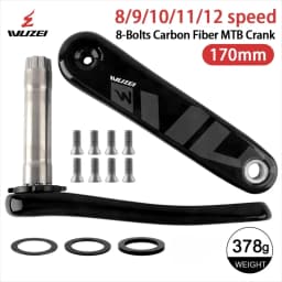 WUZEI 3/8 Bolt Direct Mount Carbon Fiber Mountain Bike Crank 8/9/10/11/12S Axle 24MM for SRAM XX1 X01 X1 GX Ultralight Crank