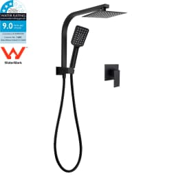 **Sydney Stock** KYLINS 2 In 1 Shower Head Set Round 8/10/12/16'' Rainfall Head Gooseneck Arm Mixer Taps Set Gun Metal Grey WELS