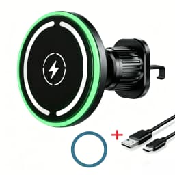 LED Wireless Charger Magnetic Car Phone Holder for iPhone 17-13 Pro Max 12 Phone Accessories 30W Fast Charging Induction Adapter