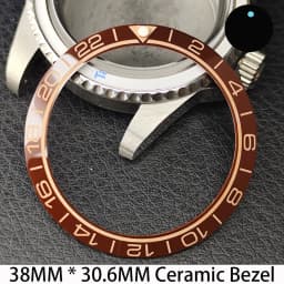 Sloping 38mm * 30.6mm Ceramic/Aluminum Bezel GMT and Diving Watch Insert Fits for 40mm Men's Watch Case Bezel Replacement Insert
