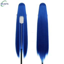 700g High Quality 59" 150cm Long Straight Cosplay Wig With Bang Blond Brown Red Green Blue Heat Resistant Hair Colors Anime Wigs