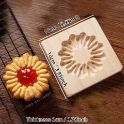 3D Wooden Cookie Cutter Moulds for DIY Baking, Engraved Embossed Biscuit Molds, for Gingerbread Fondant Christmas Baking Molds