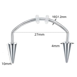 1PC Stainless Steel Piercing Dracula Nail Vampire Zombie Teeth Piercing Jewelry