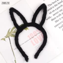 1pc Cute Plush Hair Hoop for Washing Face Skincare Kawaii  Bunny Ear Shaped Headband for Women Girls Wear Daily Hair Accessories