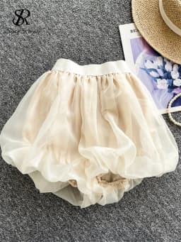 SINGREINY Sweet Fashion Female Shorts Solid High Elastic Waist Slim Design 2025 Newest Summer Basics Cute Casual Mesh Shorts