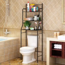 3-Tier Over the Toilet Storage, Space Saver Metal Bathroom Shelves, Freestanding Over the Toilet Storage Shelf