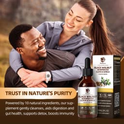 Lukaree 10 IN 1 Black Walnut Wormwood Drop Rapid Gut Cleanse & Digestive Health Detox 98% Absorption,Vegan Gluten-Free