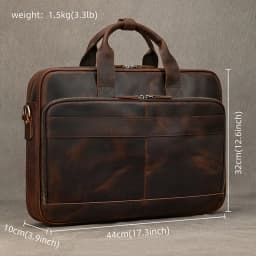 Men Briefcase Genuine Leather Laptop Bag 14 15.6" PC Doctor Lawyer Computer Bag Cowhide Male Briefcase Leather Men Business Bag