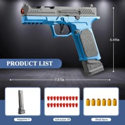 Shell Throwing G17 Automatic Shooting Soft Bullet Toy Gun with Blowback Outdoor Sports Shooting Game Christmas Gift for Children