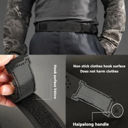 TUSHI New 3.8cm Tactical Inner Belt for Men Premium Nylon Rigid Hook & Loop Straps 95cm to 135cm Unbuckled Belt Male Waistband