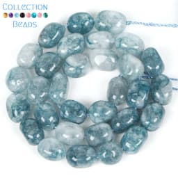 8x12mm Natural Blue Chalcedony Irregular Shape Loose Spacer Beads For Jewelry Making DIY Bracelets Necklace Accessories 15''