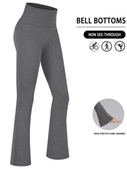 Women's Super Soft Flare Pants High Waisted Tummy Control Workout Yoga Leggings Bell Bottoms