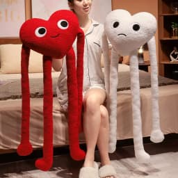 Long Legs Love Heart Shape Pillow Cute Stuffed Red Black White Heart Pillow Soft Plush Toys Lover Friends Festival Creative Gift