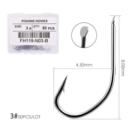 50pcs High Carbon Steel Fishing Hook Maruseigo Fishhooks Durable Pesca Jig Head Fishing Hooks Flat head Carp Fishing Tackle