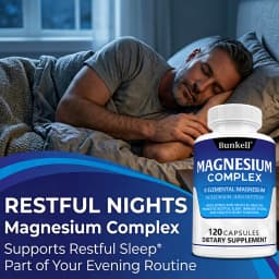 Magnesium Complex 120 Capsules - Bone, Muscle & Heart Health Supplement, Sleep Support,Muscle Relaxation,Stress & Anxiety Relief