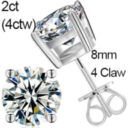 Round Moissanite Diamond Ear Studs Earring Pass Diamond Test Moissanite Stud Earrings For Women Man Sterling Silver Jewelry Gift