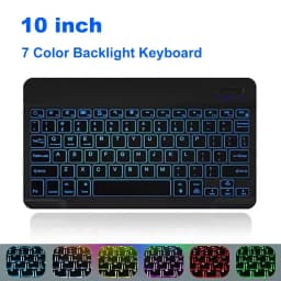 KEBIDUMEI Bluetooth Mini Keyboard 10 inch Backlit Ultrathin Keyboard Rechargeable Mute Click Office Keypad Computer Accessories