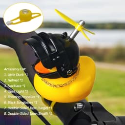 Bicycle Bell Yellow Duck Cartoon Little Yellow Ducks Helmet Head Light Shining Duck Bicycle Bells Handlebar Bicycle Accessories