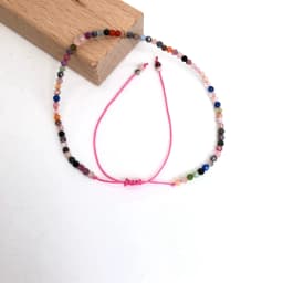 Faceted Gemstones 2-3mm Beads Hand Woven Adjustable Bracelet Lapis Lazuli Crystal Turquoise Choker Men Female Jewelry Party Gift