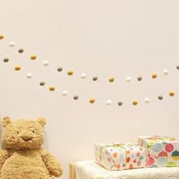 DIY 30pcsX2.5cm Plush Balls Banner Wall Hanging Decor Baby Shower Birthday Party Christmas Garland Party Photo Props Supply