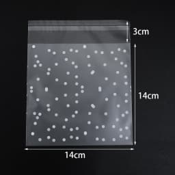 100pcs Plastic Transparent Cellophane Bags White Polka Dot Self Adhesive Packing Bags For Wedding Party Candy Jewelry Gifts Bags