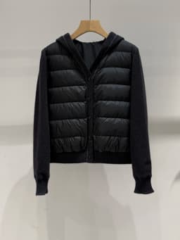 2026Fall/Winter Women's Cashmere-Knit Hooded Down Coat