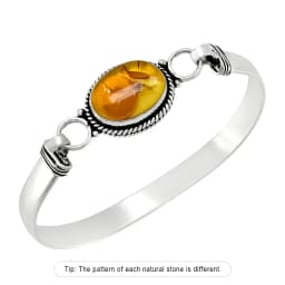 Vintage 925 Silver Bangle Natural Oval Moonstone Bangle Bracelets Handmade Birthstone Bangle Gifts Fine Jewelry for Women Men