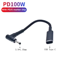 100W Type C Plug Converter USB Type C Female to Universal Laptop Adapter Connector Jack USB C 100W PD Fast Charging Cable Cord