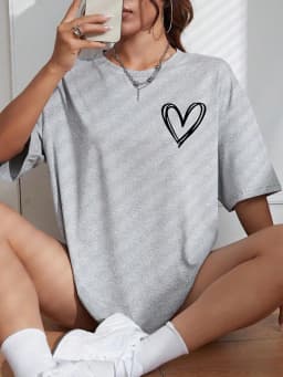Simple Love Printed Womens T Shirts Summer Breathable Clothes Casual Fashion Short Sleeve Street Oversized All Match T-Shirts