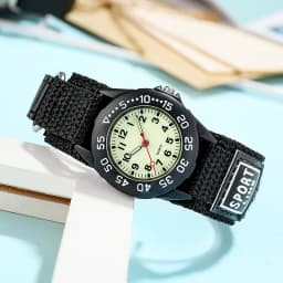 Spinning Bezel Kid Quartz Watches Boy Nylon Straps Children Cute Clock Rotary Dial Arabic Number Boys Watch Kids Watch