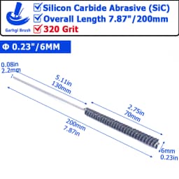 320Grit Cylinder Hone Ball Brush Tool Silicon Carbide Metal Engine Valve Guides Deburring Carbon Removal Crosshatching Polishing