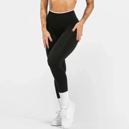 Women's Seamless Gym Solid Color Sports Pants White Edge Waist Tight High Waist Hip Lifting Yoga Pants Running Exercise Pants