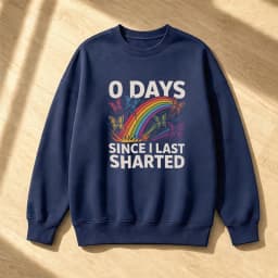 Rainbow Butterfly Shart Pun Men Humor Graphic Pullover Top 0 Days Since Meme Sweater Casual Hangout Wear Hoodie