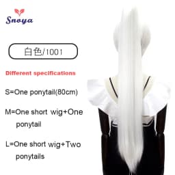 Snoya Synthetic 80cm Versatile Long Straight Claw Clip Ponytail Extensions for Ancient Costume Design Red Purple Pink Blue Black