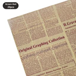 20 Sheets Vintage English Newspaper Thin Gift Wrap Paper - Floral Bouquet Wrapping Paper, Craft & Artwork Packaging Liner