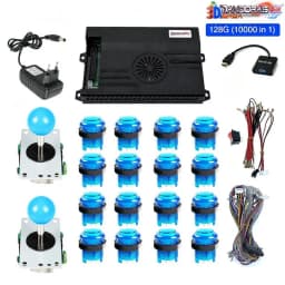 128GB 3D Pandora Saga Box EX2 10000 in 1 DIY Kit Arcade  Game Console 8 Way Joystick Led Lights Button Cabinet Bartop 2 Playes