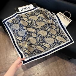 Luxury Brand Paisley Houndstooth Printed Square Scarf Soft Satin Thin Smooth Neck Scarf Sunscreen Headscarf For Women Head Wrap