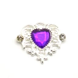 10Pcs 21 * 25mm Peach Heart Rhinestone Alloy Flower Plate Ornaments Diy Wedding Dress Gift Box Hair Decoration Accessories